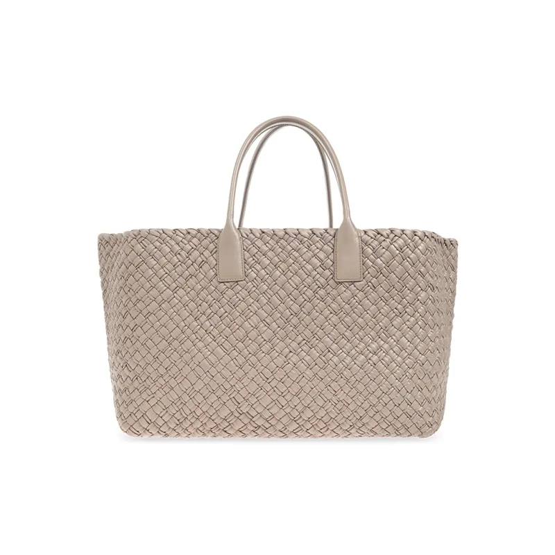 Bottega Veneta CABAT Leather Tote Bag, Shopping Bag, Handbag Tubas Women's Beige-0