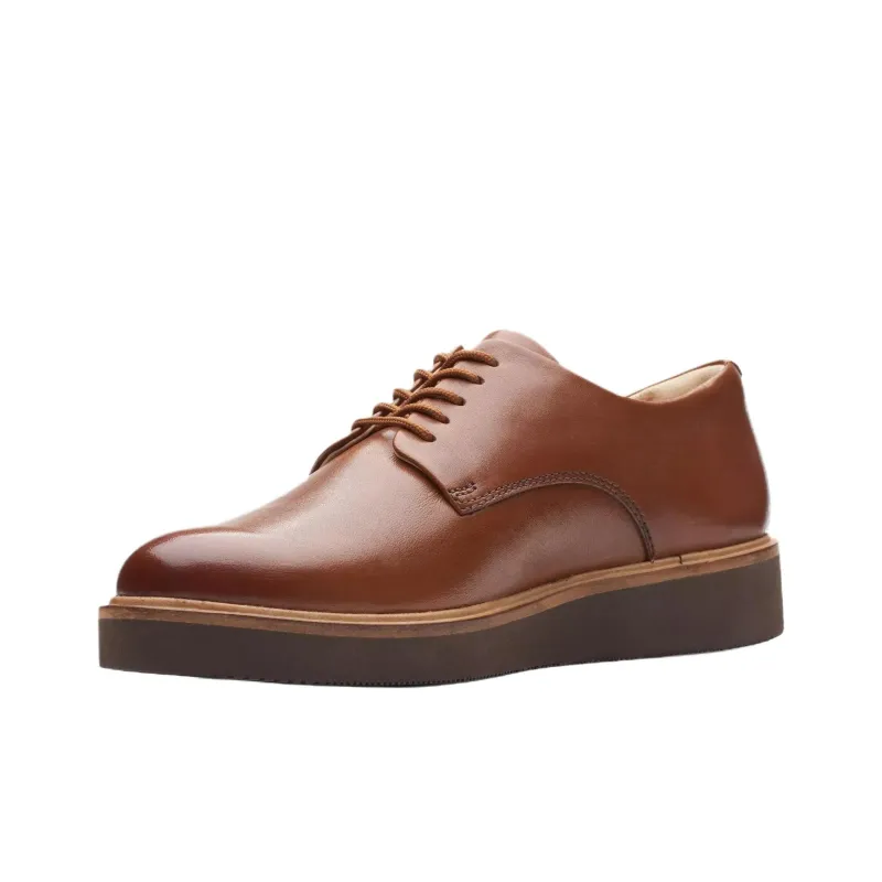 Clarks Glickly Derby Casual Single Shoes Women's Brown-2