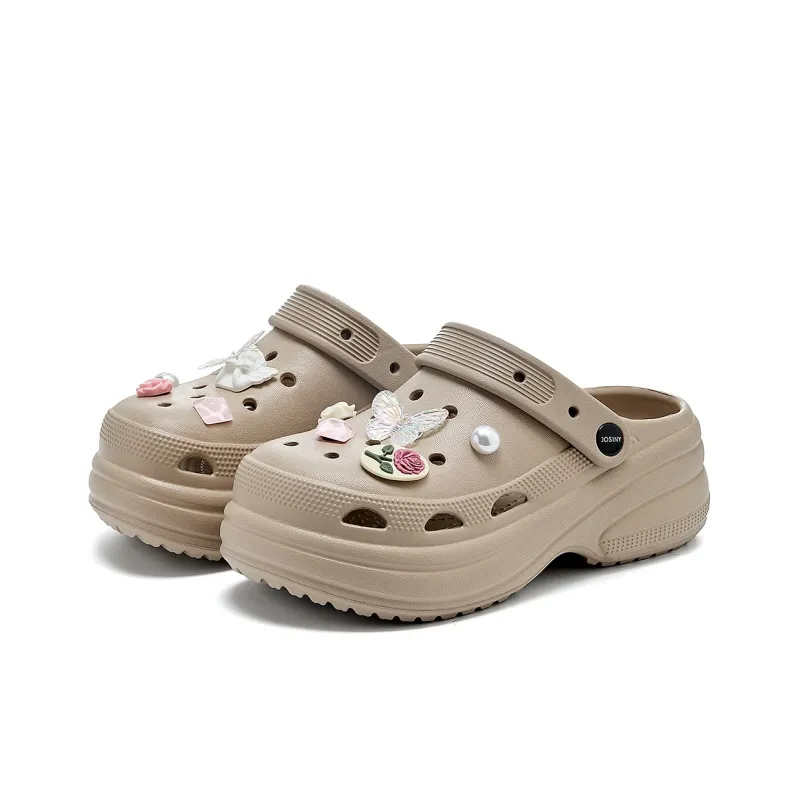 JOSINY Timeless Perforated Collection Clogs Women's Brown-1