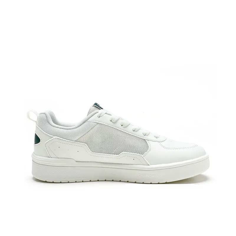 QIAODAN Dry Slip Resistant, Abrasion Resistant, Breathable Low Top Skateboard Shoes Men's White Green-1