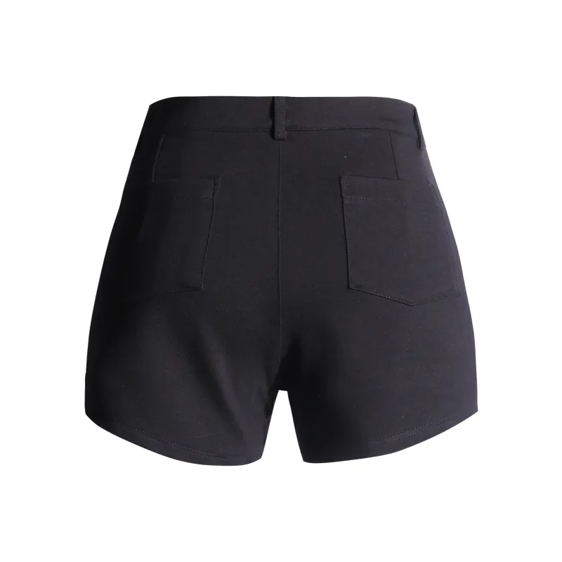 Wen Shan Denim Shorts Women's Black-1