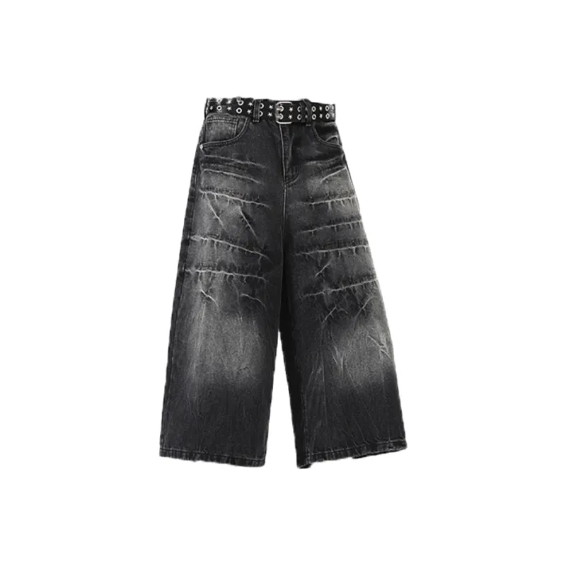 HKRXEC Denim Shorts Men Black-0