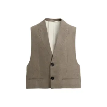 ZARA Vests Men Zebra Print Brown