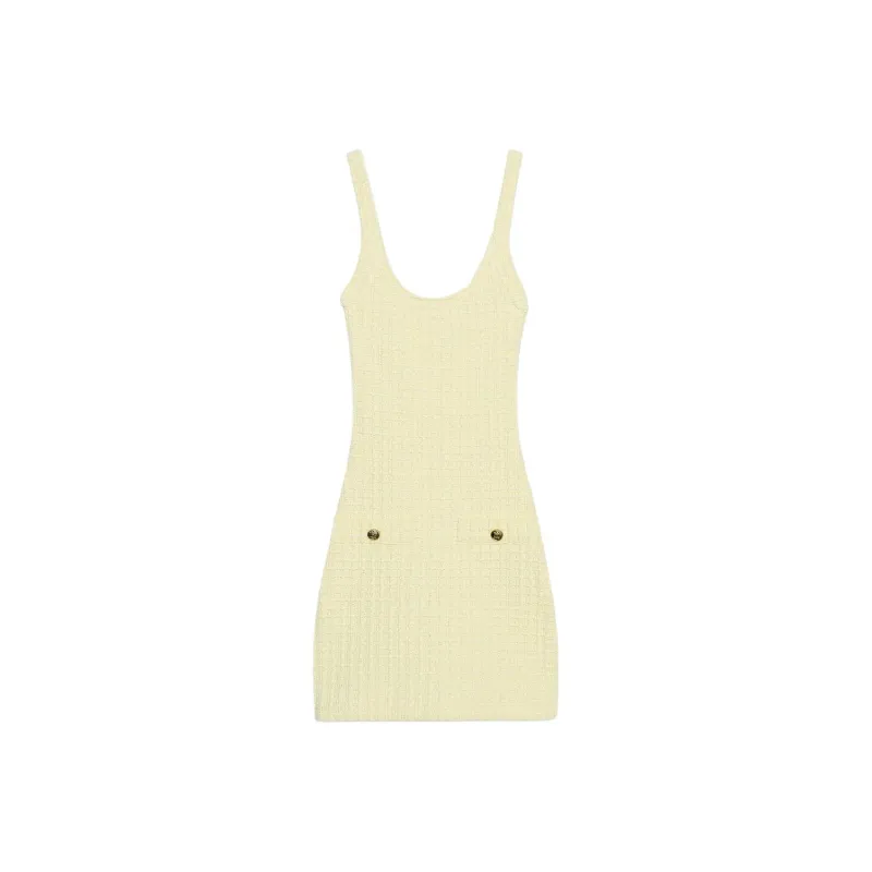 ZARA Sleeveless Dresses Women's Light Yellow-0