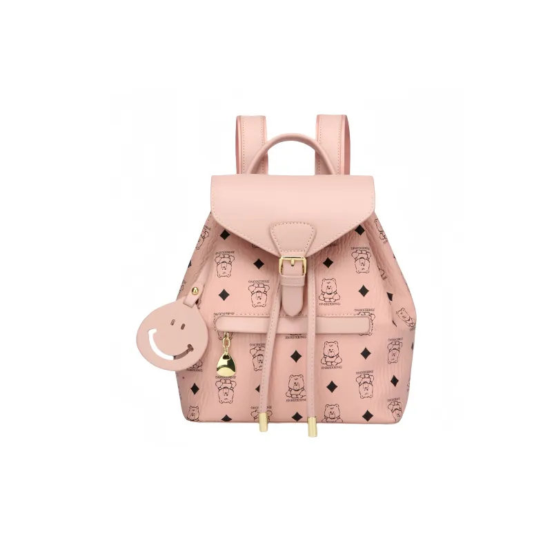 BAODIDAISHU PU Backpack Women's Black/Yellow/Beige/Pink-7
