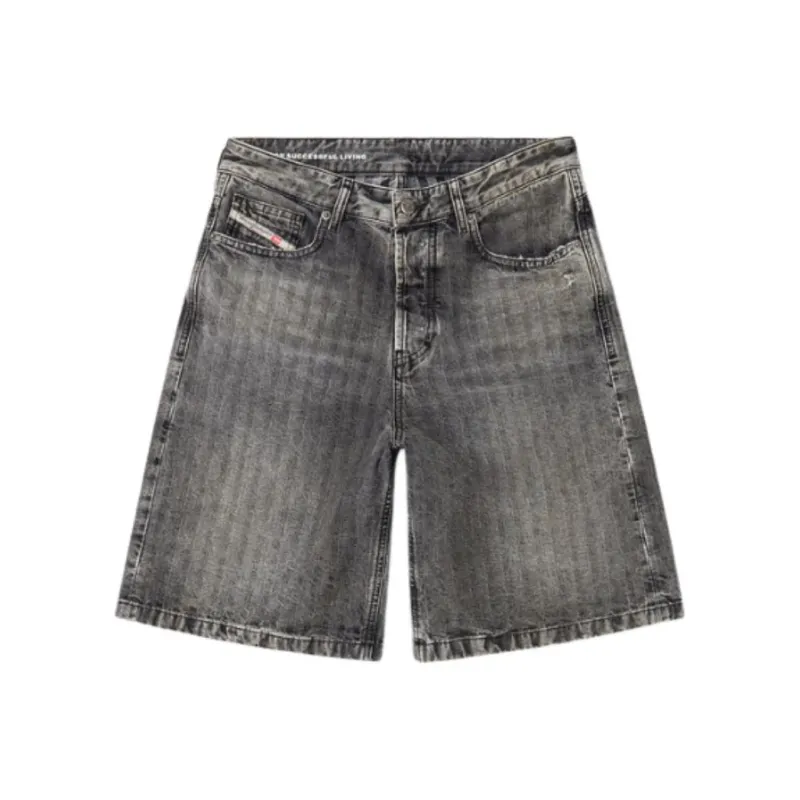 DIESEL De Sire Short Herringbone Denim Shorts-0