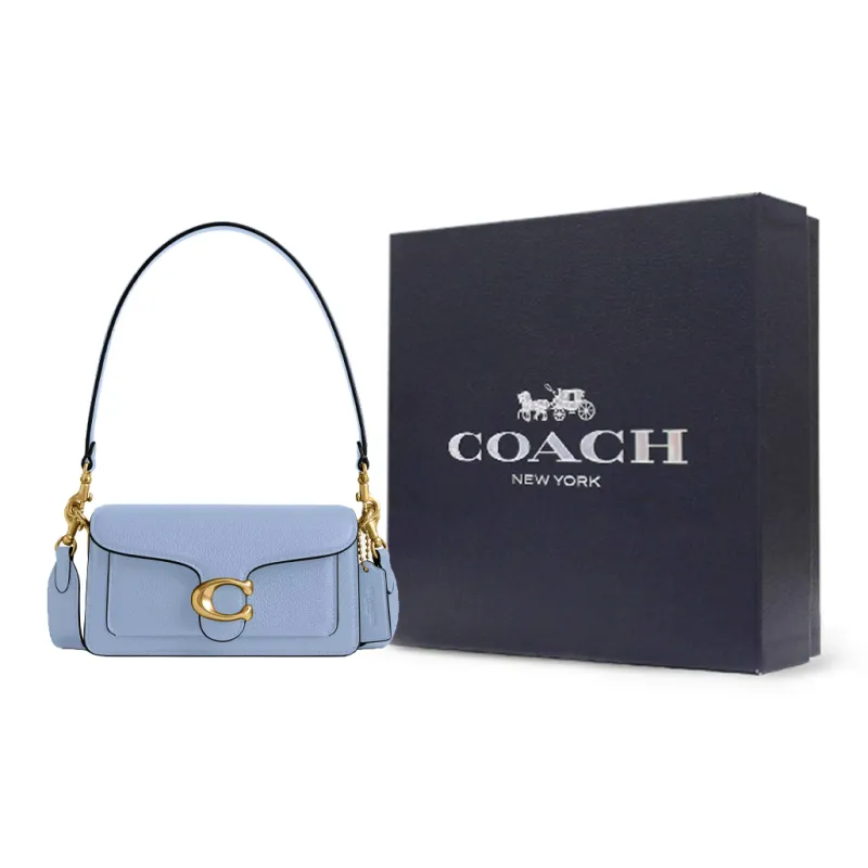 COACH Tabby Leather Crossbody Bag Shoulder Bag Small Size Women's Blue-13