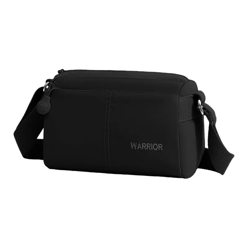 Warrior Waterproof Teflon Fabric Crossbody Bags Regular Unisex Black/Khaki-0