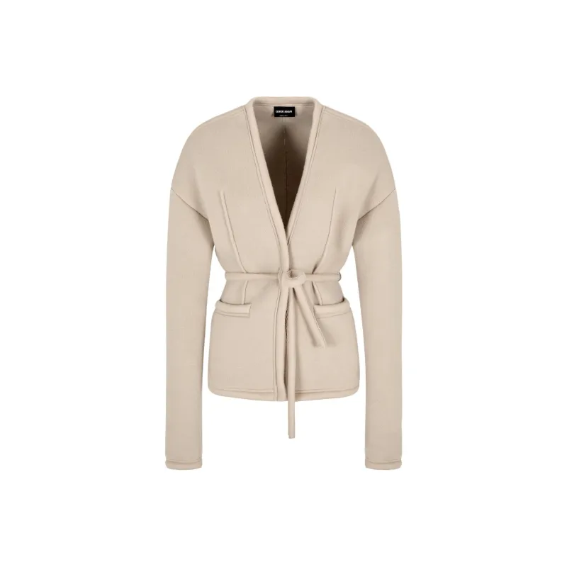 GIORGIO ARMANI Single breasted Jacket In Viscose And Cashmere Jersey-0