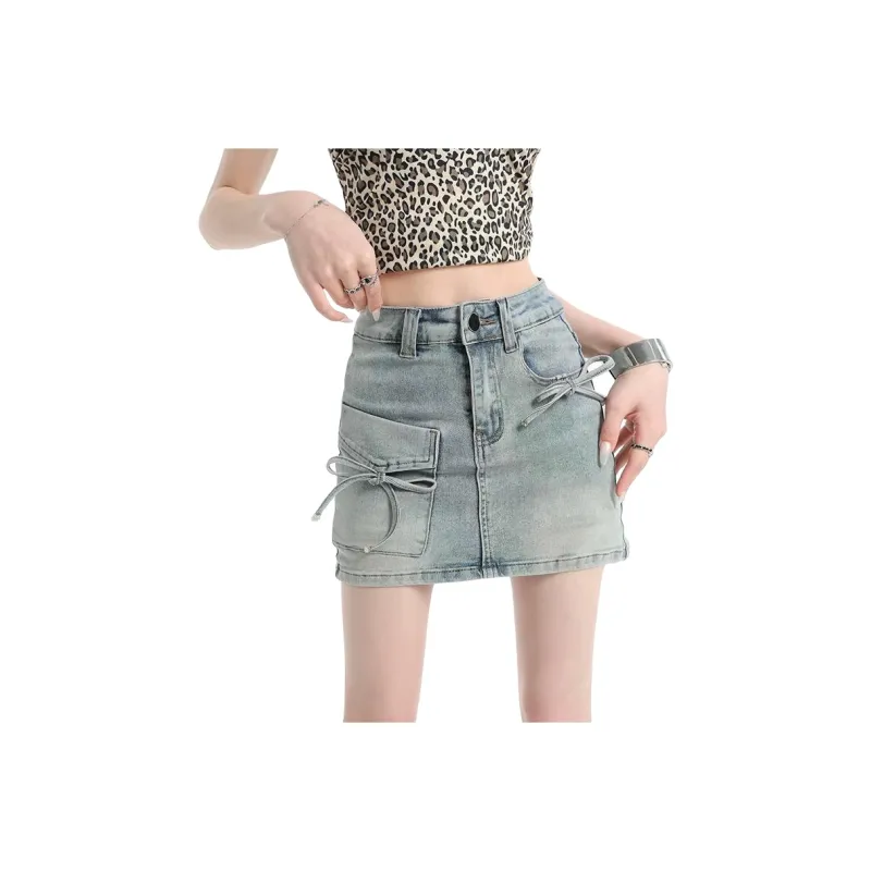 YINLEI Denim Short Skirts Women's-0