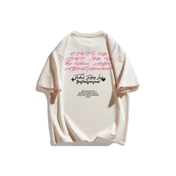 FONDLOOK T Shirts Unisex Light Beige Apricot
