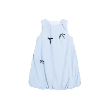 ETSE Sleeveless Dresses Women's Light Blue Tulip Skirt