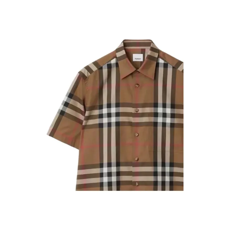 Burberry Shirts Men Brown-8