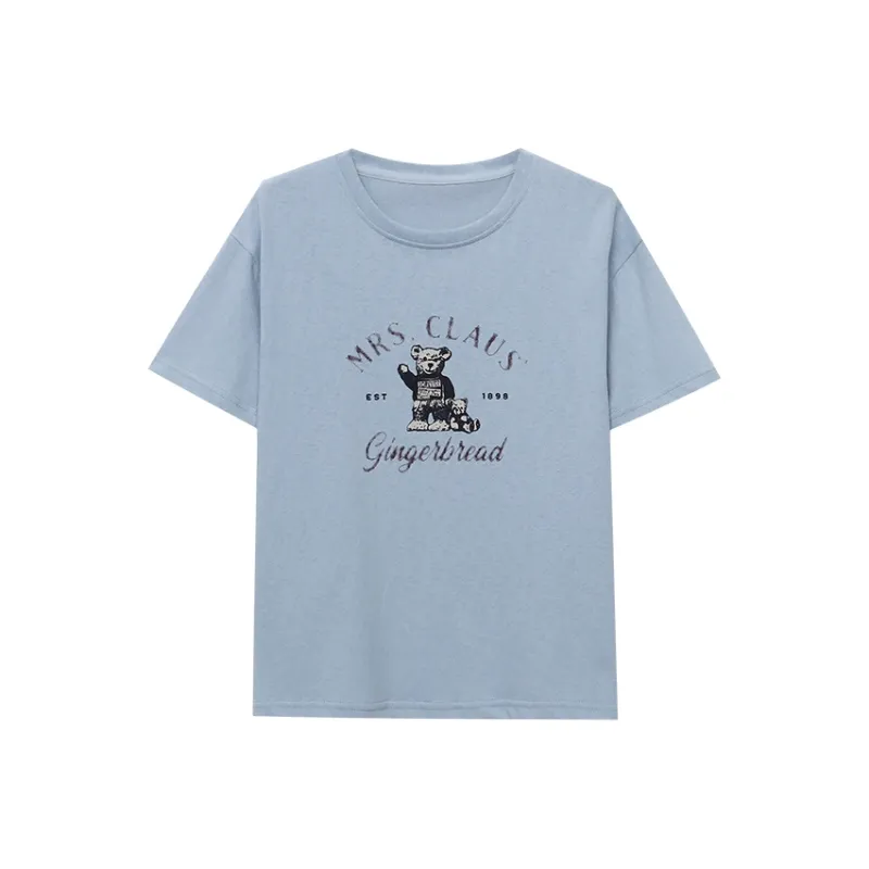 CHARM PICK T Shirts Women's Light Blue-0