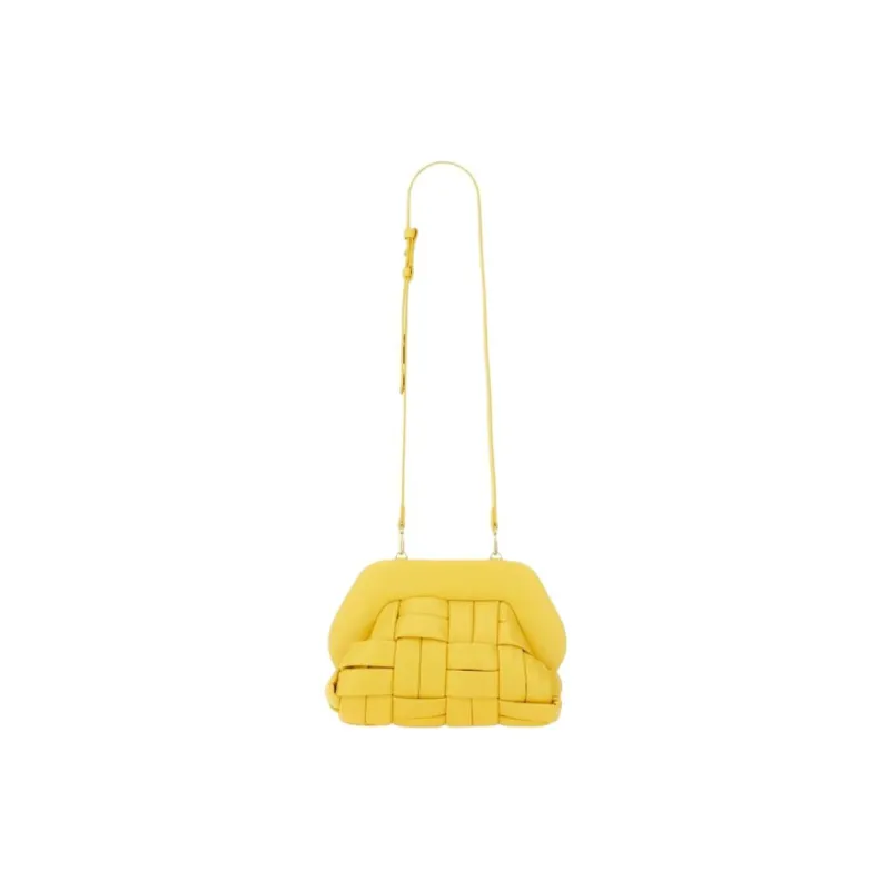 THEMOIRE Polyurethane Clutch Women's Yellow-3