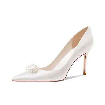 BANWEIDIYA Slim Heel High Heels Women's White