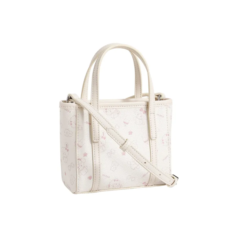 AILUXI MIKKO ILLUSTRATIONS Collaboration Artificial Leather Handbag Women's Milkshake White-2