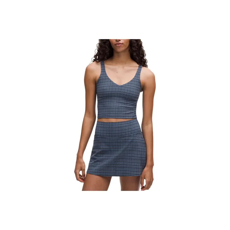 Lululemon Align™Nulu™ Yoga Tank Top Women's Washed Blue Plaid-0