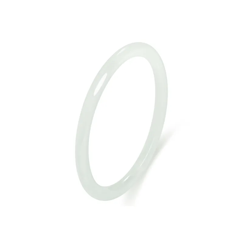 Lao Feng Xiang Hetian Jade Bangles Pale Greenish White Jade Women's-0