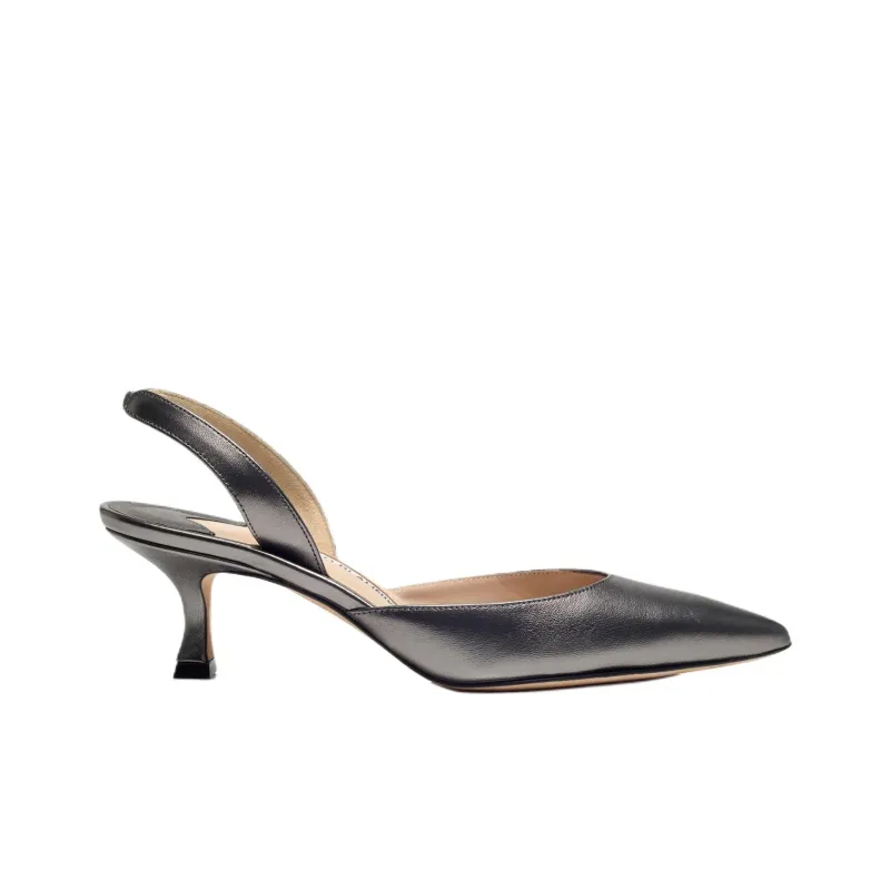 MANOLO BLAHNIK Carolyne Slim Heel High Heels 5cm Women's Silver-1