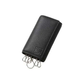 LOEWE Anagram Grain Leather Key Pouch Regular Men's Black