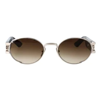 Maybach Metal Acetate Round Sunglasses Unisex Silver
