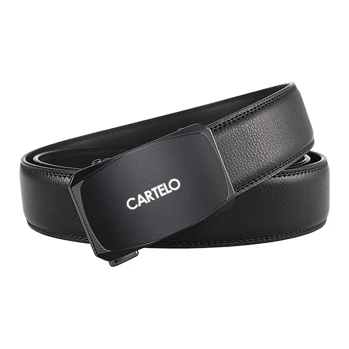 CARTELO Cow Split Leather Belts Men's Width 3.5CM-1