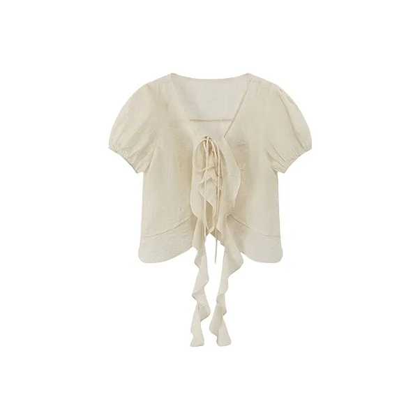 CHUU Chiffon Shirts Women's Light Yellow-0