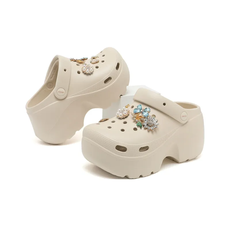JOSINY Timeless Perforated Collection Clogs Women's Khaki-2