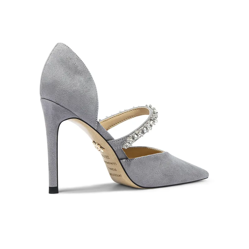 Lily Wei Old Shadows, Seeking Light Slim Heel High Heels Women's Gray-2