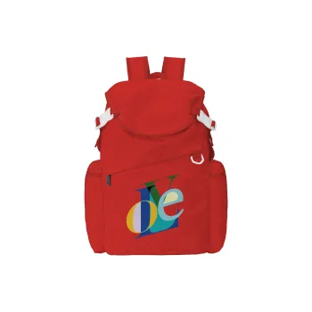 TURN UP Polyester Backpack Unisex Red
