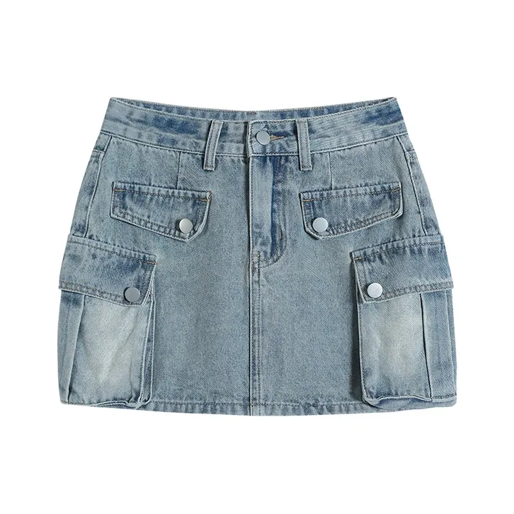YINLEI Denim Short Skirts Women's-0