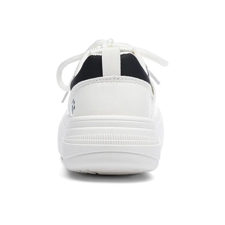 RENBEN Cushioning Abrasion Resistant Breathable Low Top Skateboard Shoes Women's White Black-4