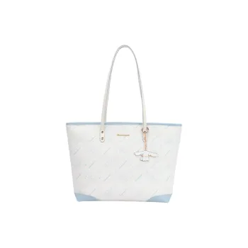MESUCA Synthetic Leather Tote Bag, Shopping Bag, Shoulder Bag Women's Blue White