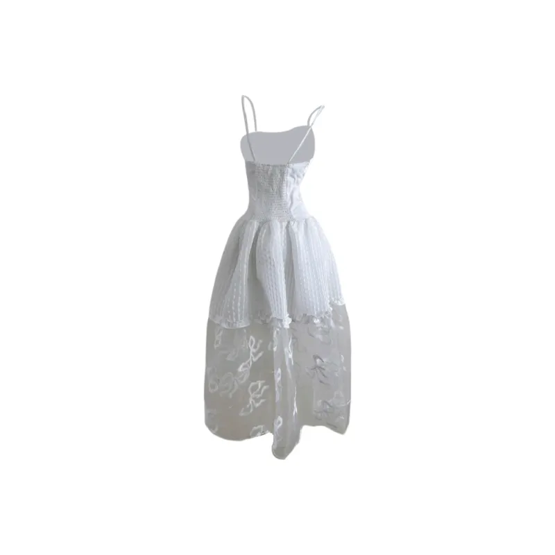ETSE Slip Dresses Women's White Fallen Angel-1