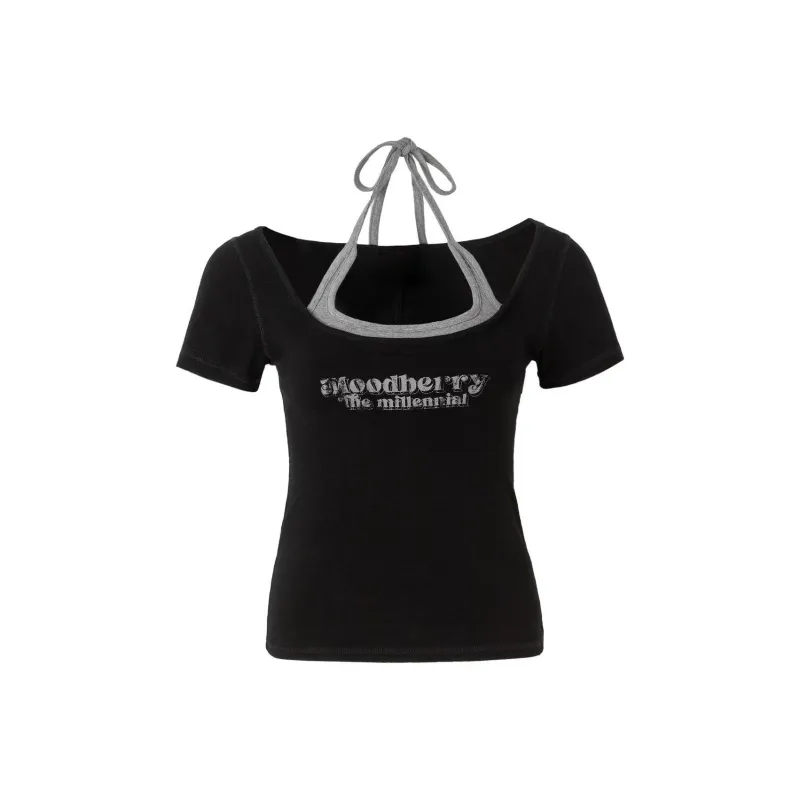 ABCMININ T Shirts Women's Black-0
