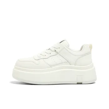 FOREVER 21 Anti Slip And Wear Resistant Height Increasing Low Top Skateboard Shoes Women's White