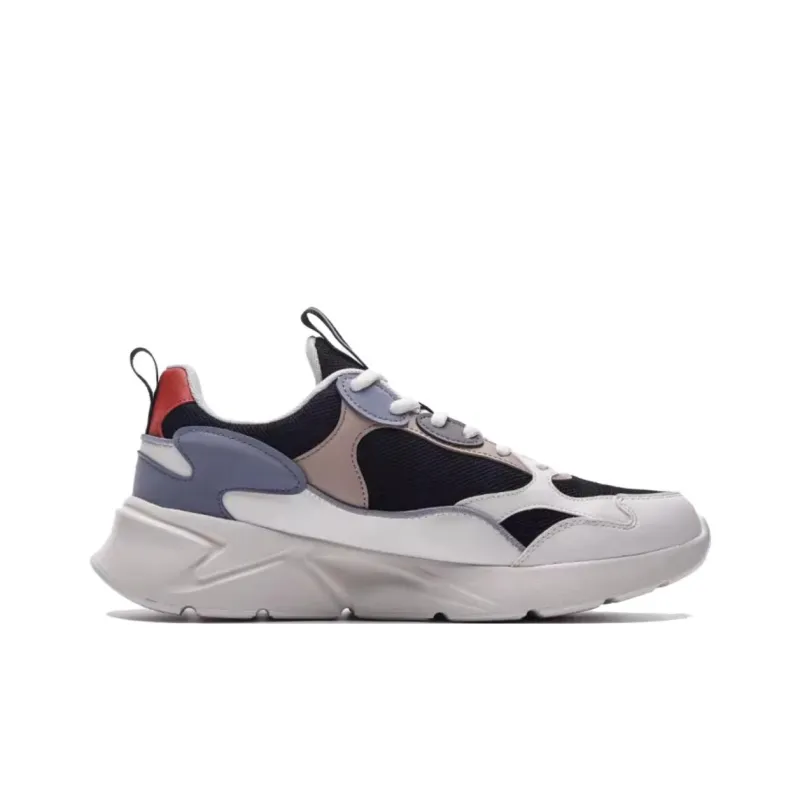 QIAODAN Slip Resistant And Breathable Low Top Casual Running Shoes Men's Black Blue-1