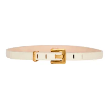 BALMAIN Calfskin Leather Belts Women's Beige 2CM