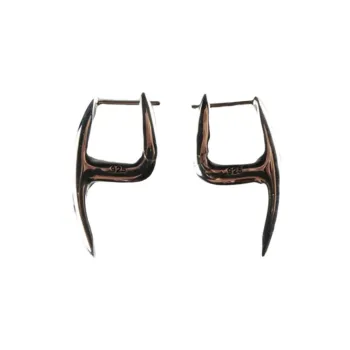 HOORSENBUHS Silver Diamond Earrings Unisex Silver