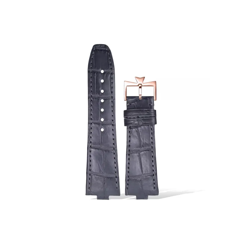 Yuloran Vacheron Constantin Compatibility Watch Band Crocodile Leather, Calfskin Material-11