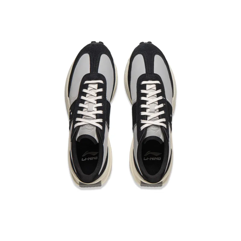 LiNing Lightweight Boat Abrasion Resistant Breathable Low Top Casual Shoes Unisex Black Gray-3