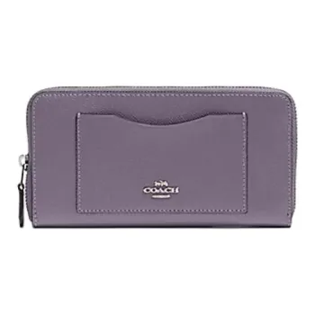 COACH Accordion Zip Wallet Leather Wallet Trumpets Women's Vintage Purple