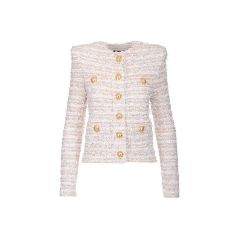 BALMAIN Jacket Women's Pink White-0