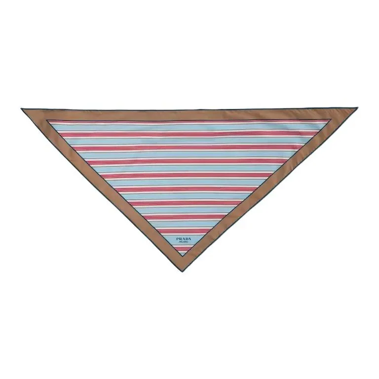 PRADA Cotton Silk Scarves Unisex Star Realm Blue-1