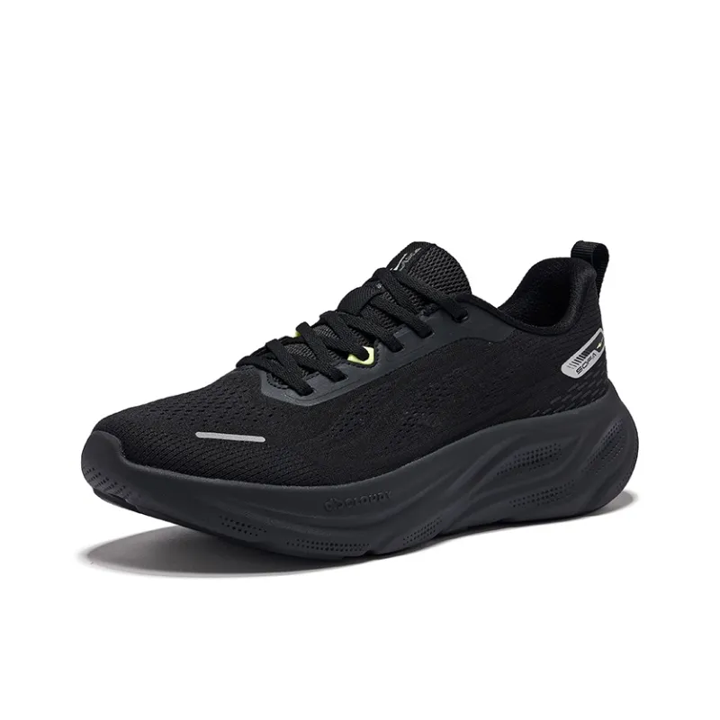 Erke Cushioning, Breathable, And Resilient Design Low Top Casual Running Shoes Men's Black-2