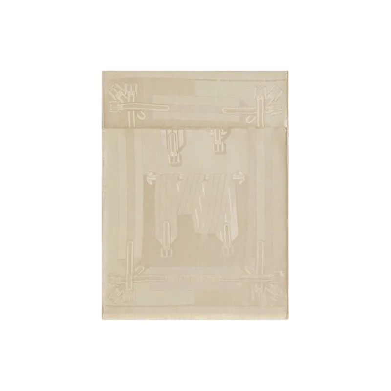 HERMES 100% Mulberry Silk Scarves Women's Linen-0
