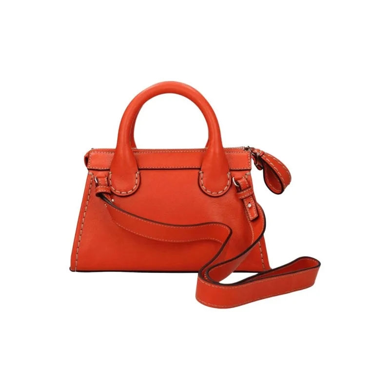 Chloe Chloé Handbag Edith Cow Leather Handbag Medium Size Women's Orange-5