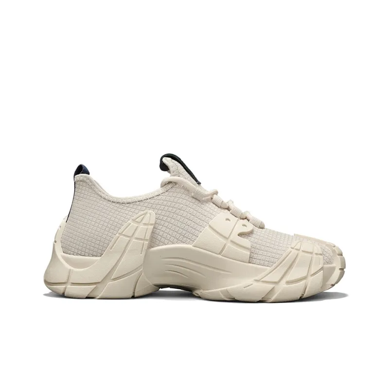 Binary Breathable Low Top Chunky Sneakers Men's Beige-1