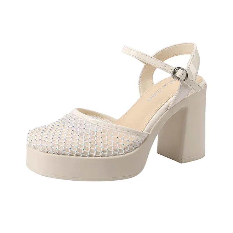 Mulinsen High Heels Women's Beige, Black-0